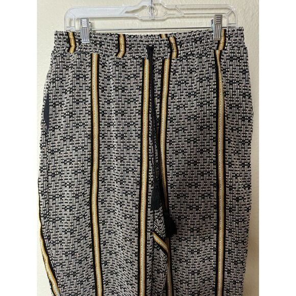 Anthropologie DOLAN Collection Amadi Pants Patterned Pull On Tassels Crop Sz M - Picture 5 of 10